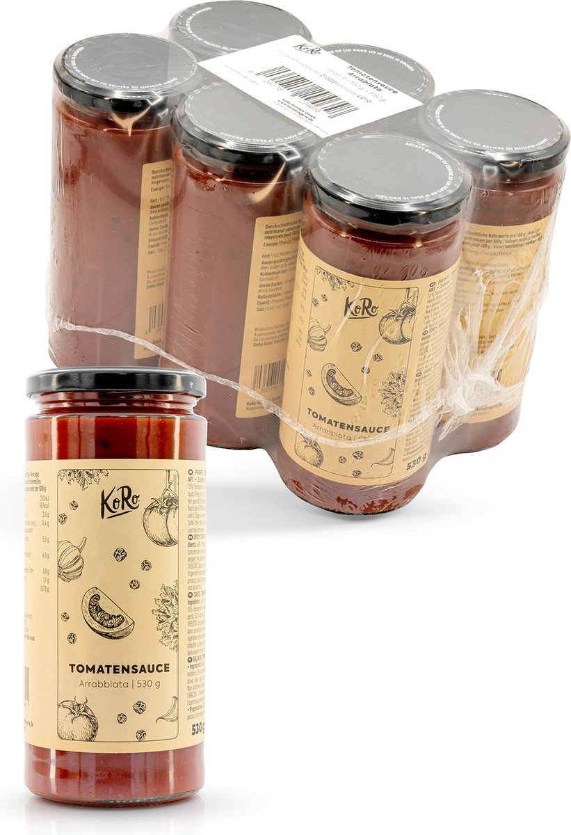 KoRo | Tomatensaus arrabbiata 6 x 530 g