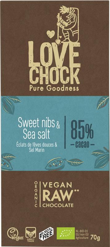 Lovechock Sweet nibs& seasalt bio 70 gram