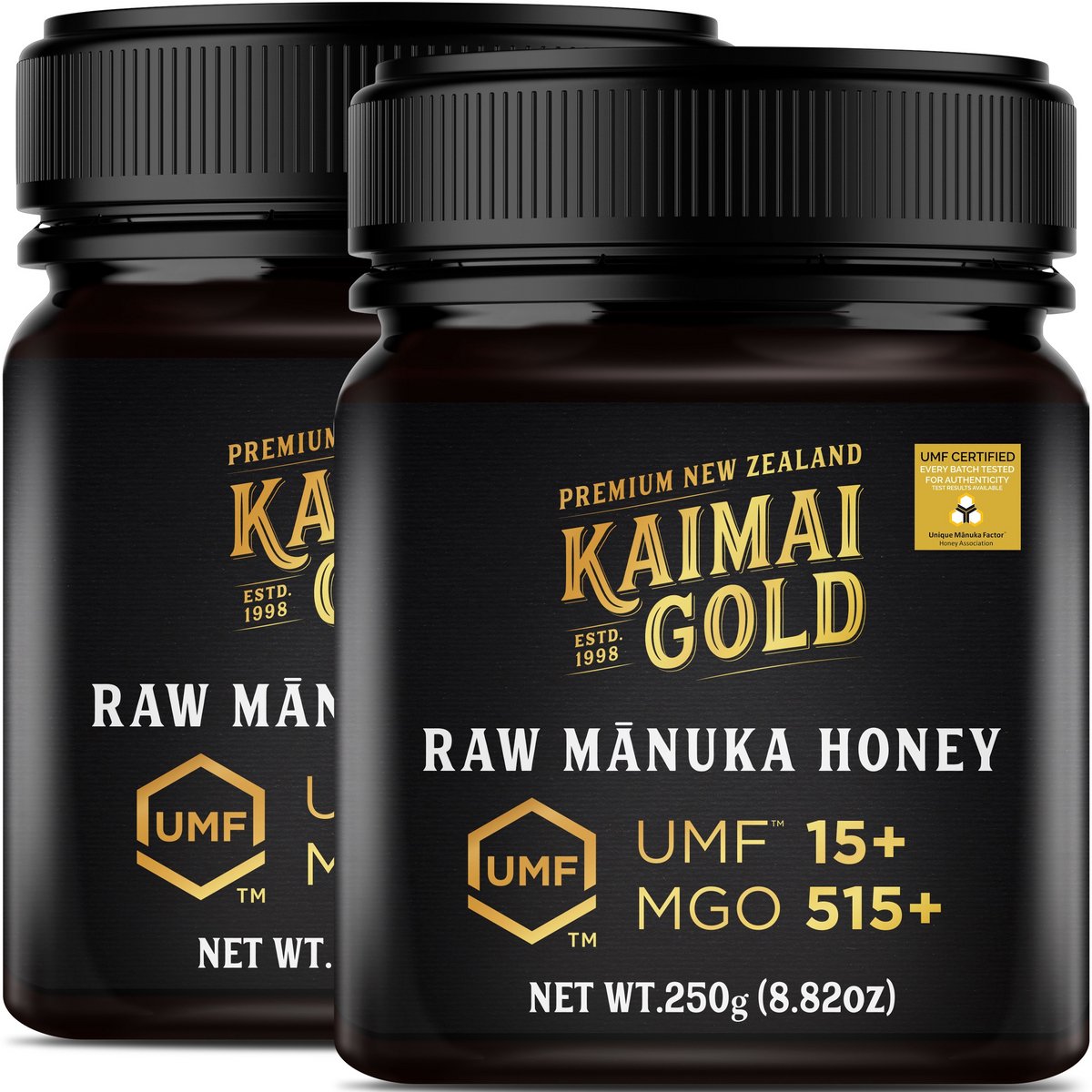 MANUKA HONING (MGO ≥ 514 =) UMF® 15+ 500gr (= 2 x 250gr) / KAIMAI GOLD