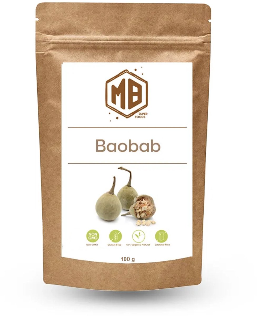 MB Superfoods Baobab Poeder van Hoogwaardige Kwaliteit 200g - Vegan Superfood voor Energie, Weerstand & Vitaliteit