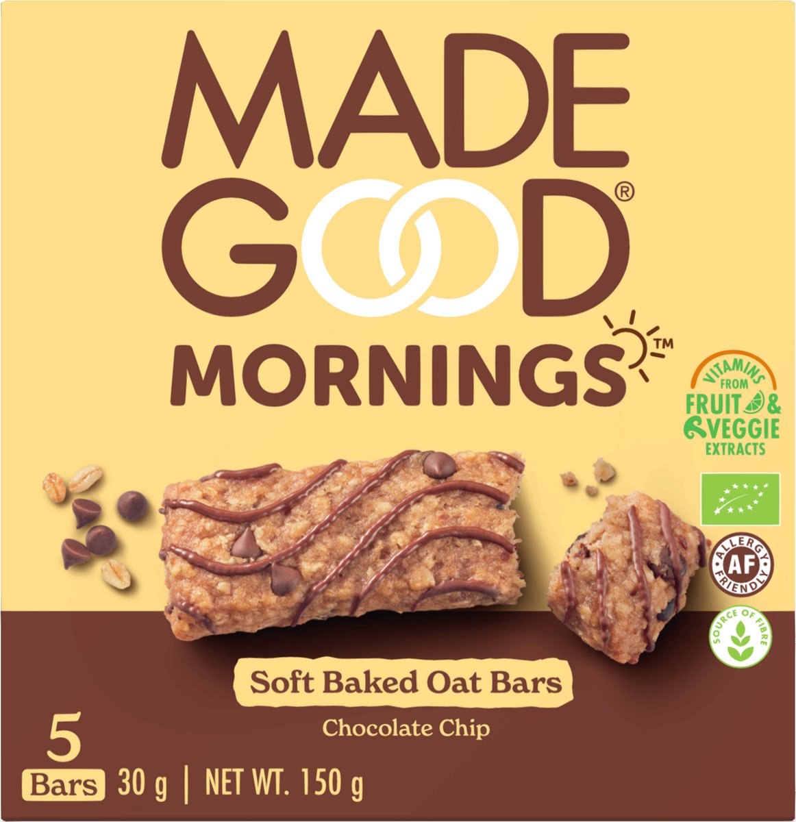 Made Good Mornings Biologisch Chocolade Chip Granolabar 5ST