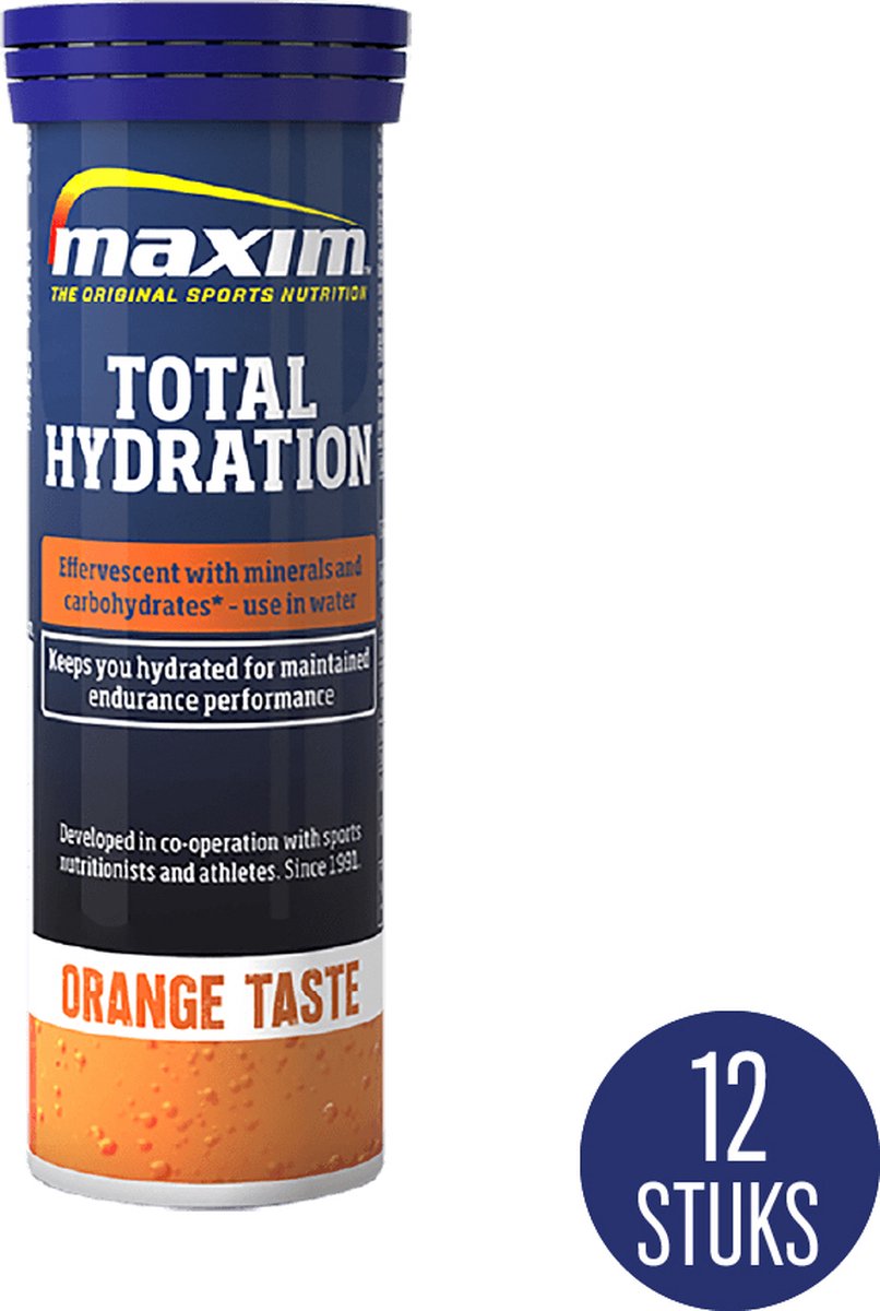 Maxim Total Hydraterende Drank 12 x 10 Oranje Tabletten Doos Orange