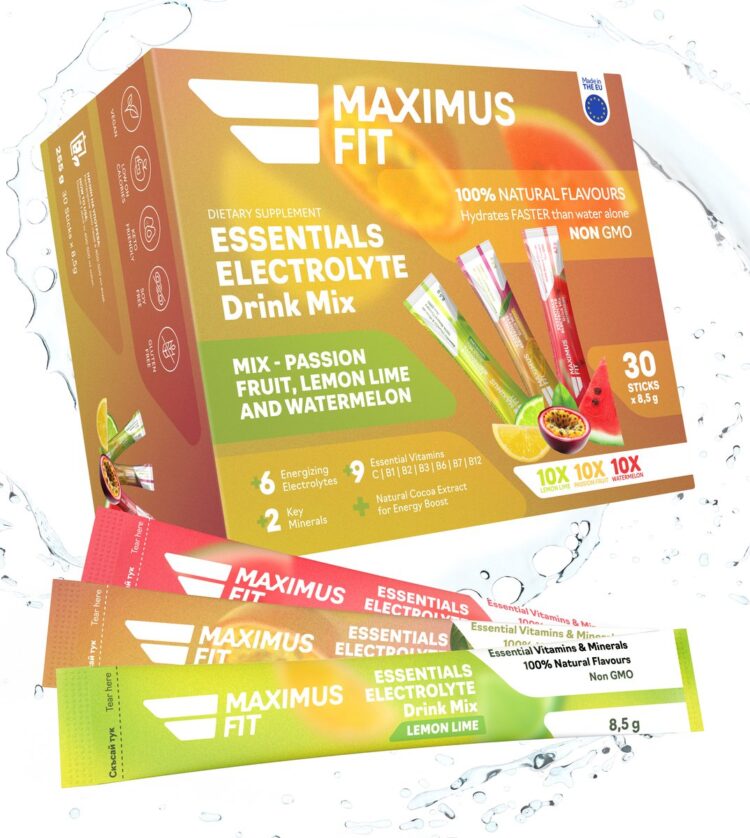 MaximusFit Elektrolyten - Elektrolyten Poeder - 30 zakjes van 8.5g - Weinig Suiker - Keto Friendly - Mix (10st. Citroen/Limoen, 10st. Watermeloen, 10st. passievrucht)