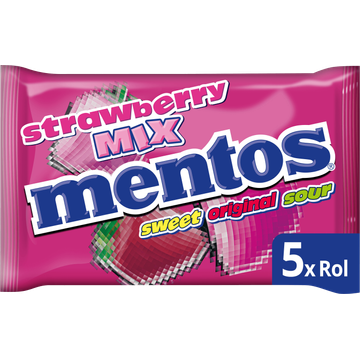 Mentos Aardbei Mix Vegan 5pack bij Jumbo