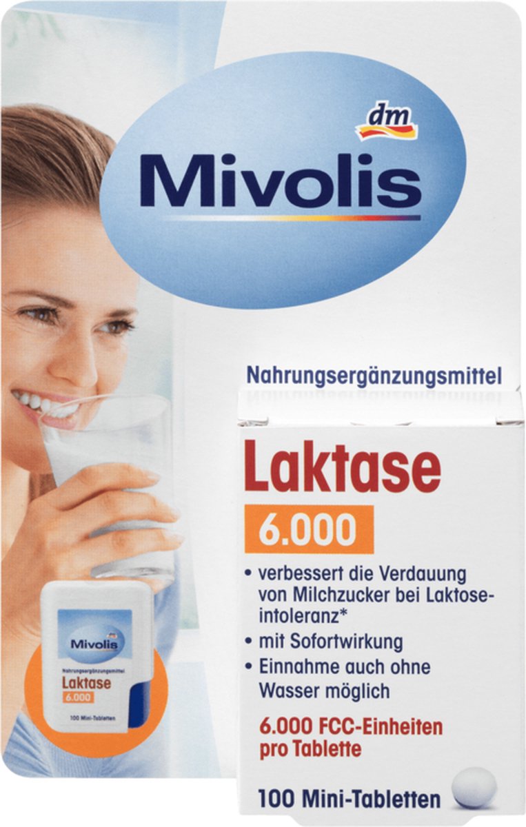 Mivolis Lactase tabletten 6000 - Lactose Intolerantie - 100 tabletten