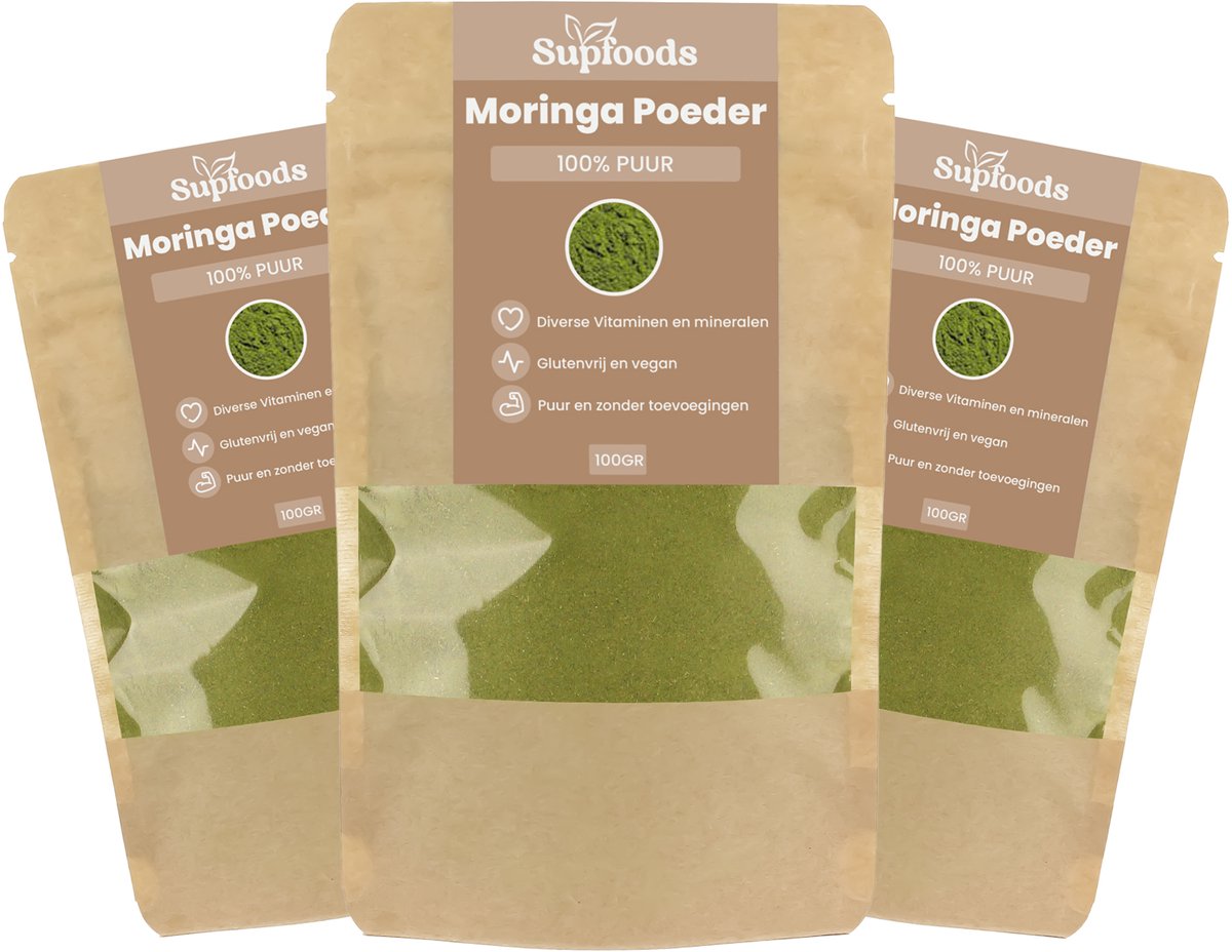 Moringa Poeder 100% Puur - 500 gram - Bevat Vitaminen en Mineralen - Moringa Poeder is Ideaal voor Smoothies, Yoghurt en Moringa Thee - Moringa Oleifera