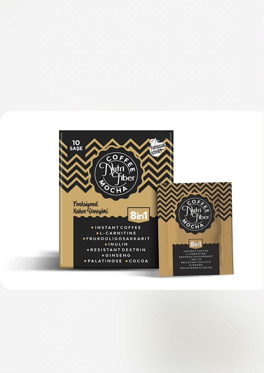 Nutrifiber® Koffie Mocha 8 in 1 Detox Koffie - Cichorei Instant Koffie - Dagelijkse verzelbenodigheid - Probiotische Effect - Vetbverbranding - Inuline - L-carnitine - Dieet - Ginseng - Cacao - 10 stuks