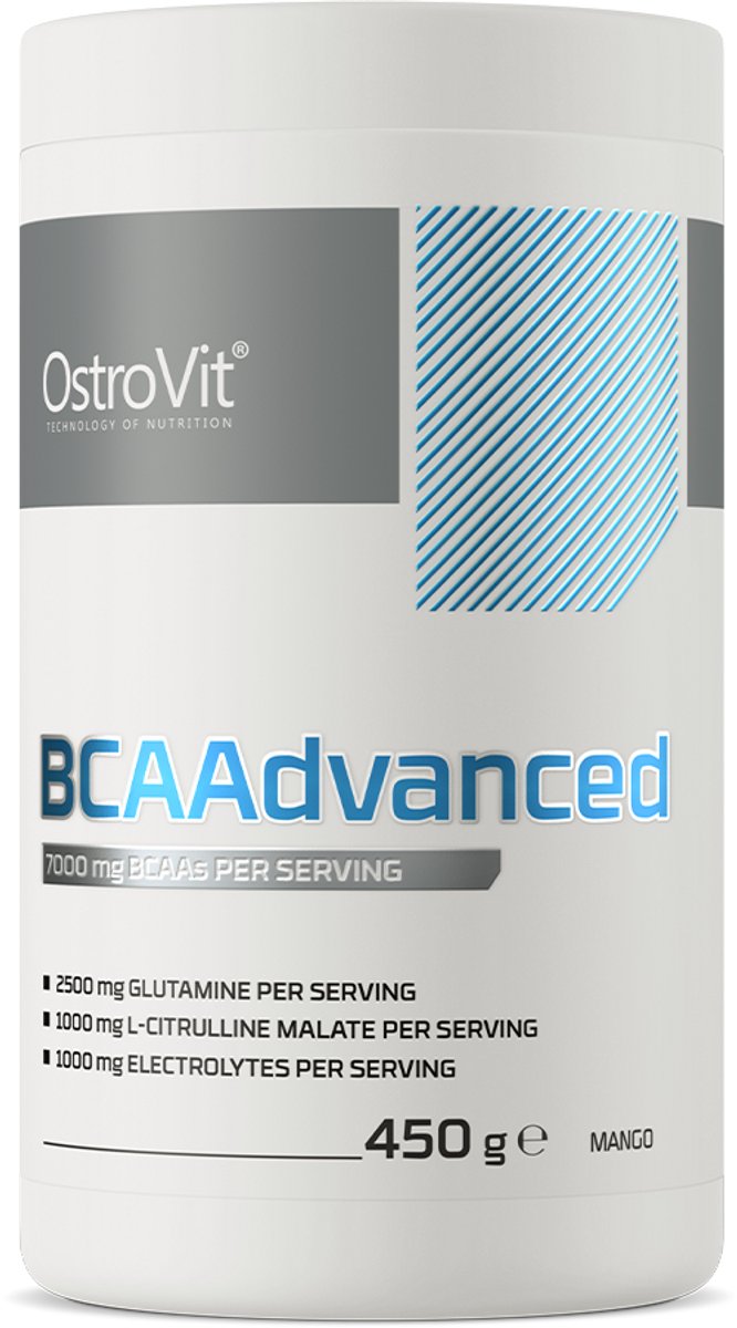 OstroVit - BCAAdvanced - 450 g - Aardbei - geavanceerd Aminozurencomplex en Elektrolytenmix - Elektrolyten - supplementen - Duursporters, crossfitters en HIIT-fans