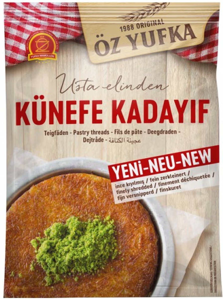 Öz Yufka - Künefe - Taze Kadayif - Geschikt voor pistache creme - Dubai Chocolade en Kunefe - Dubai Reep - Chocolade uit Dubai - vegan 250 g
