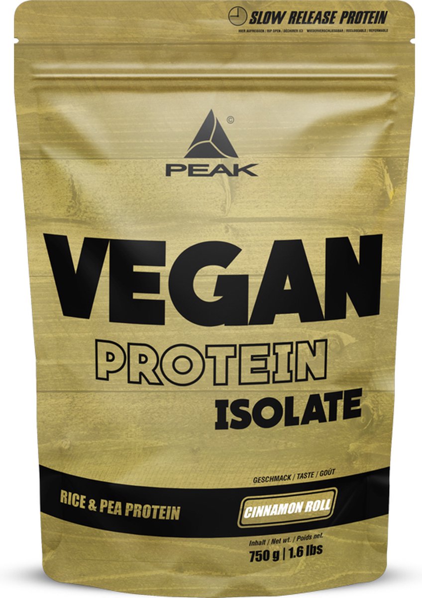 Peak Vegan Protein Isolate (750g) Cinnamon Roll - Eiwitten - Veganistisch eiwit