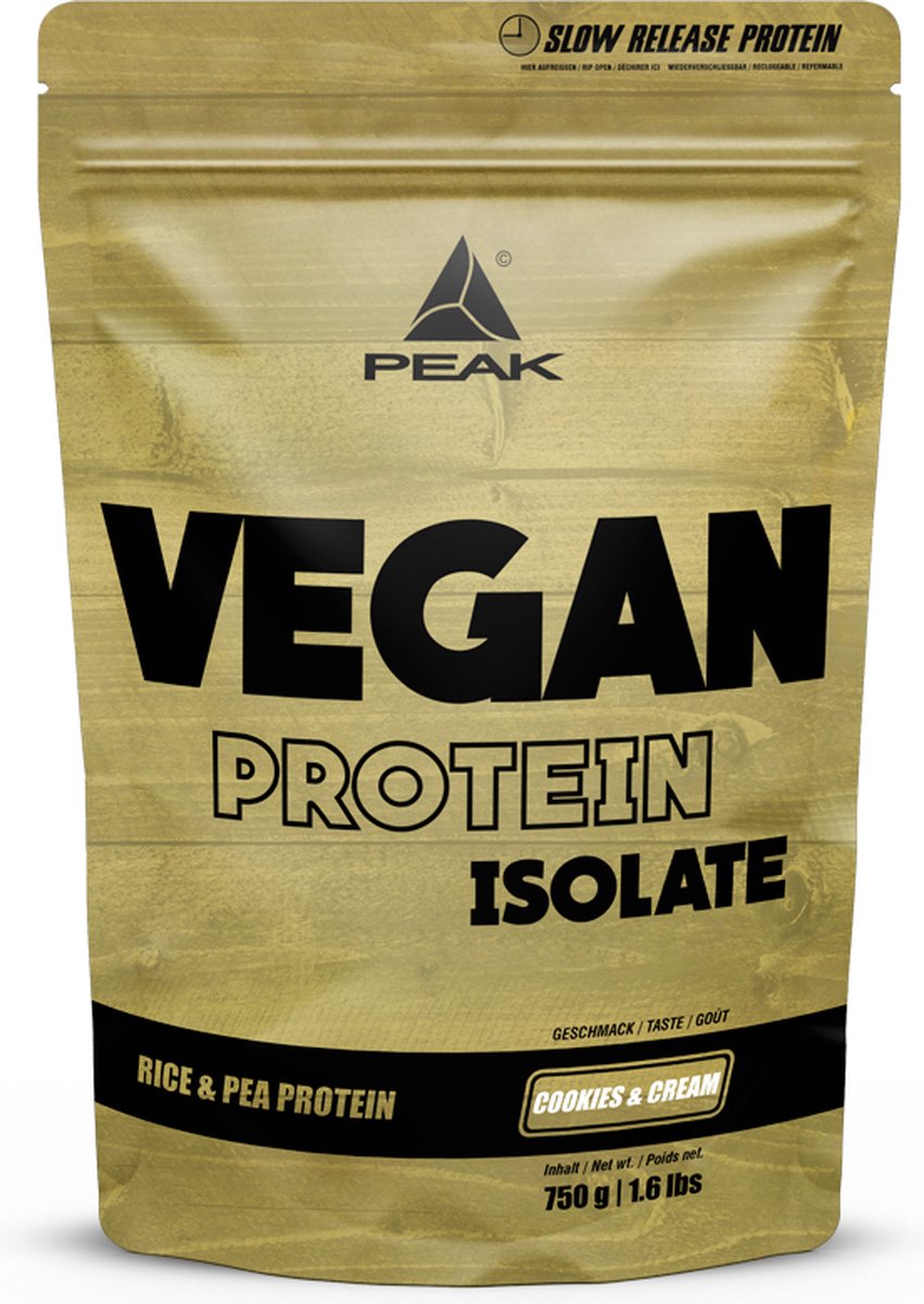 Peak Vegan Protein Isolate (750g) Cookies & Cream - Eiwitten - Veganistisch eiwit
