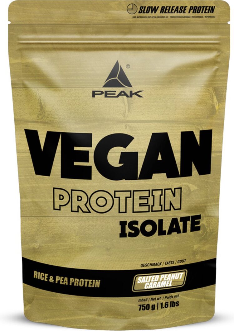 Peak Vegan Protein Isolate (750g) Salted Peanut Caramel - Eiwitten - Veganistisch eiwit