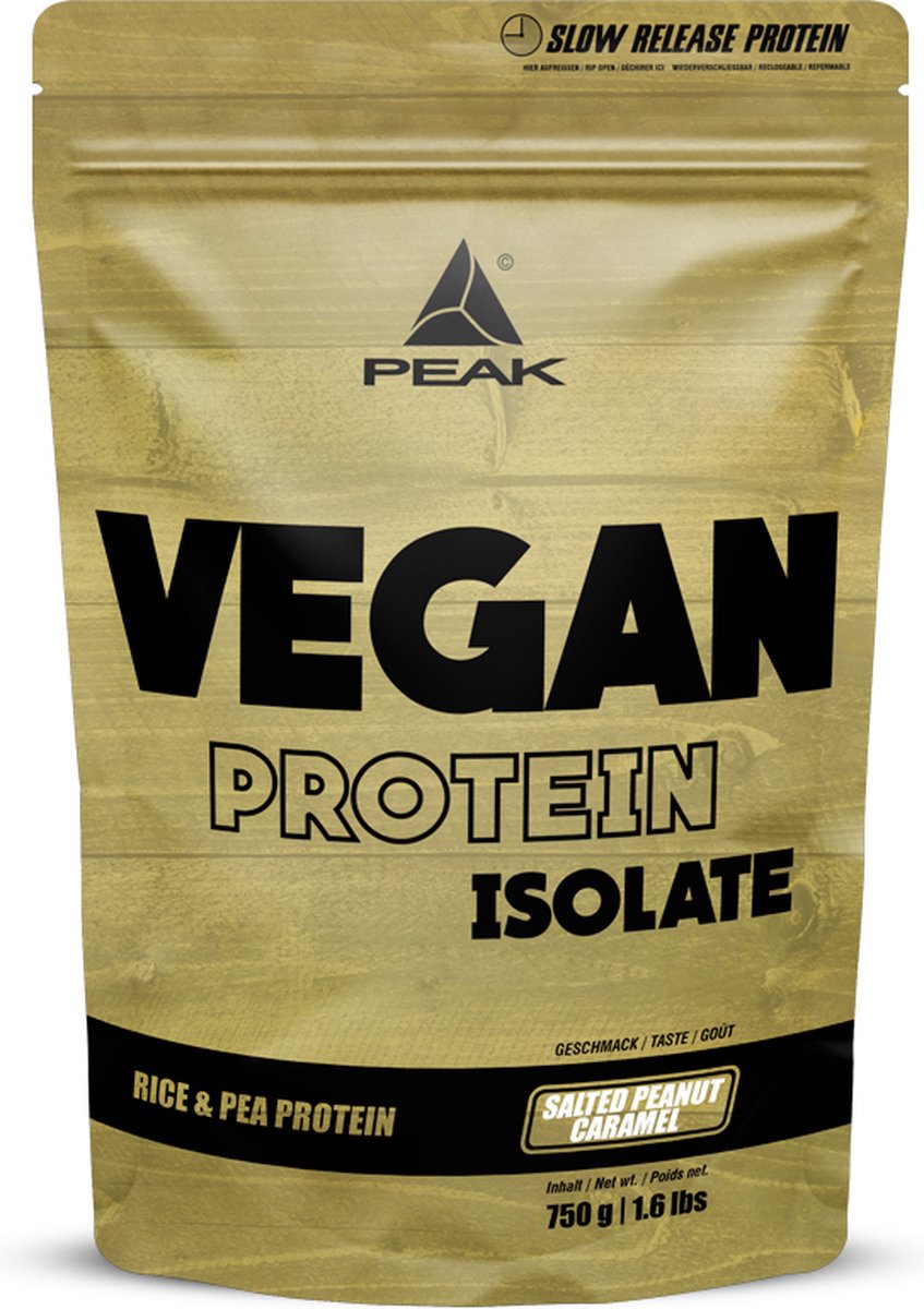 Peak Vegan Protein Isolate (750g) Salted Peanut Caramel - Eiwitten - Veganistisch eiwit