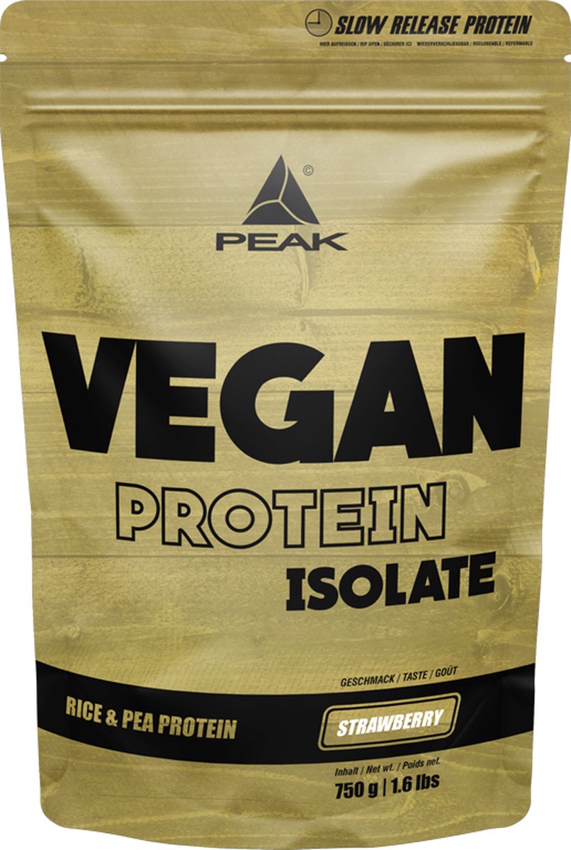 Peak Vegan Protein Isolate (750g) Strawberry - Eiwitten - Veganistisch eiwit