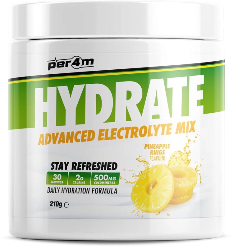Per4m - Hydrate - Advanced Electrolyte Mix - Pineapple Rings - 30 servings - Elektrolyten - Electrolytes - Elektrolyten poeder - Sportdrank - Sportdrank poeder - Taurine