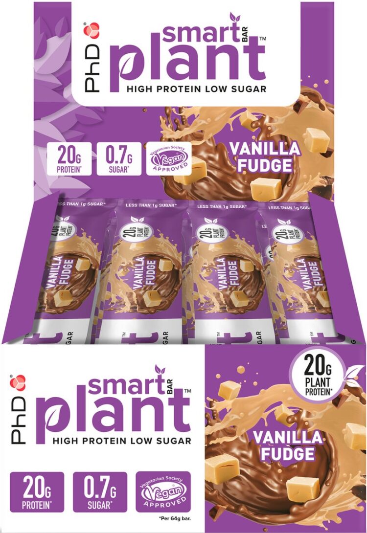 PhD Smart Bar Plant (12x64g) Vanilla Fudge - Repen - Eiwit Repen