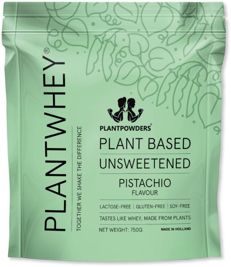 Plantpowders - Plantwhey® Ongezoet - S'Werelds Eerste Plantaardige Eiwitshake Zonder Zandsmaak! - Lactosevrij - Proteïne Poeder - Eiwitpoeder - Vegan Proteïne Shake - Pistache - 750 gram (30 shakes)