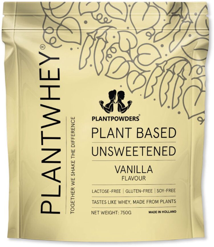 Plantpowders - Plantwhey® Ongezoet - S'Werelds Eerste Plantaardige Eiwitshake Zonder Zandsmaak! - Lactosevrij - Proteïne Poeder - Eiwitpoeder - Vegan Proteïne Shake - Vanille - 750 gram (30 shakes)