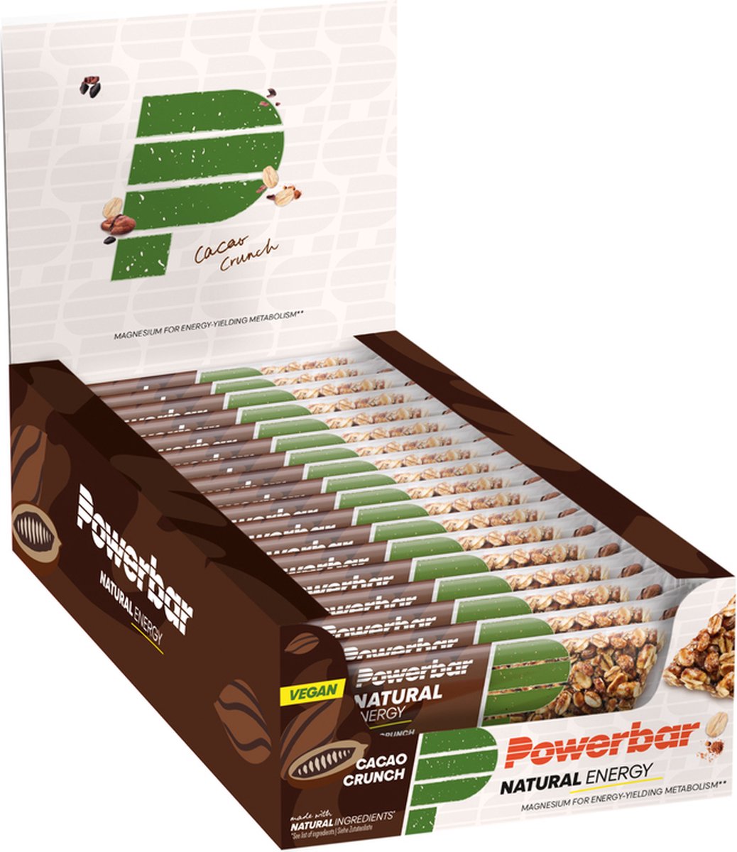 Powerbar Vegan energiereep | Natural Energy Bar | Cacao Crunch 18x40g