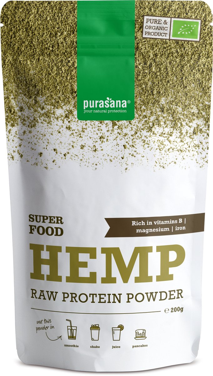 Purasana Hennep proteine poeder/poudre chanvre vegan bio (200g)