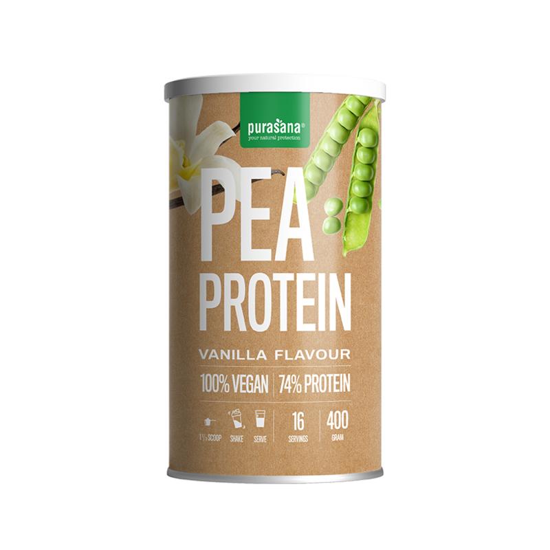 Purasana Protein pea 74% vanille vegan 400 gram