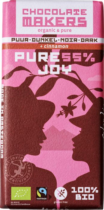 Pure joy 55% puur met kaneel bio Chocolatemakers 80g