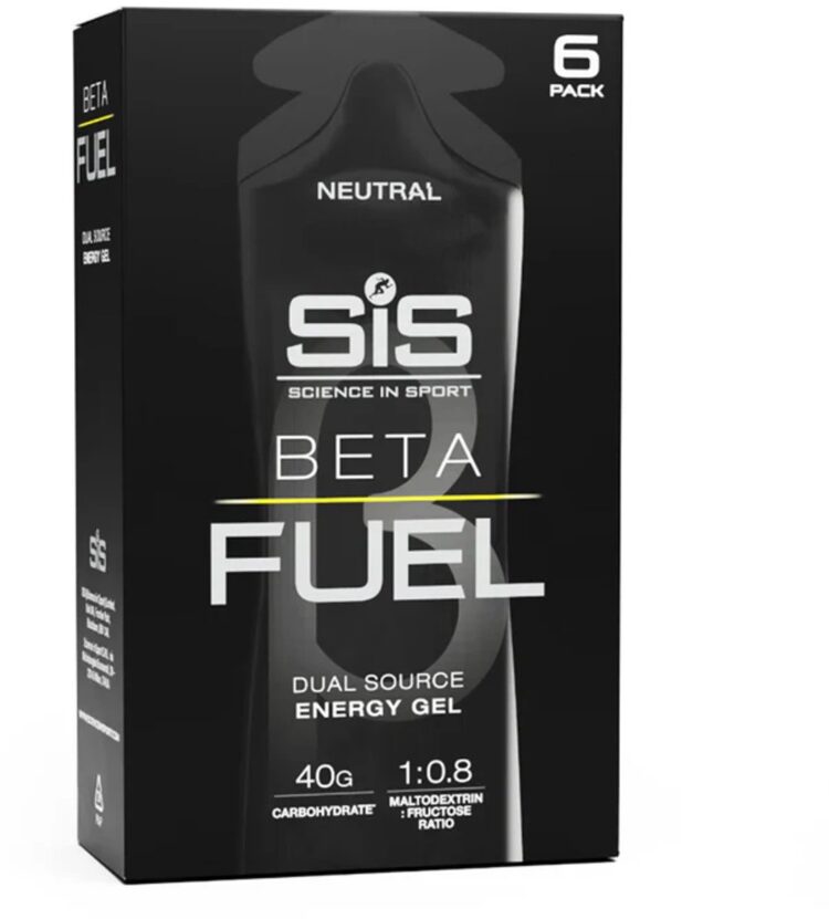 Science in Sport - SIS Beta Fuel - Dual Source energy gel - Naturel smaak - 1 : 0,8 Maltodextrine Fructose verhouding - 40 gram koolhydraten per gel - 6 x 60ml
