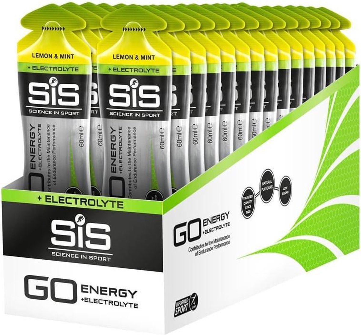 Science in Sport - SIS Go Energy + Electrolyte - Sportgel - Energie gel - Isotone Sportgel - Lemon & Mint Smaak - 30 x 60ml