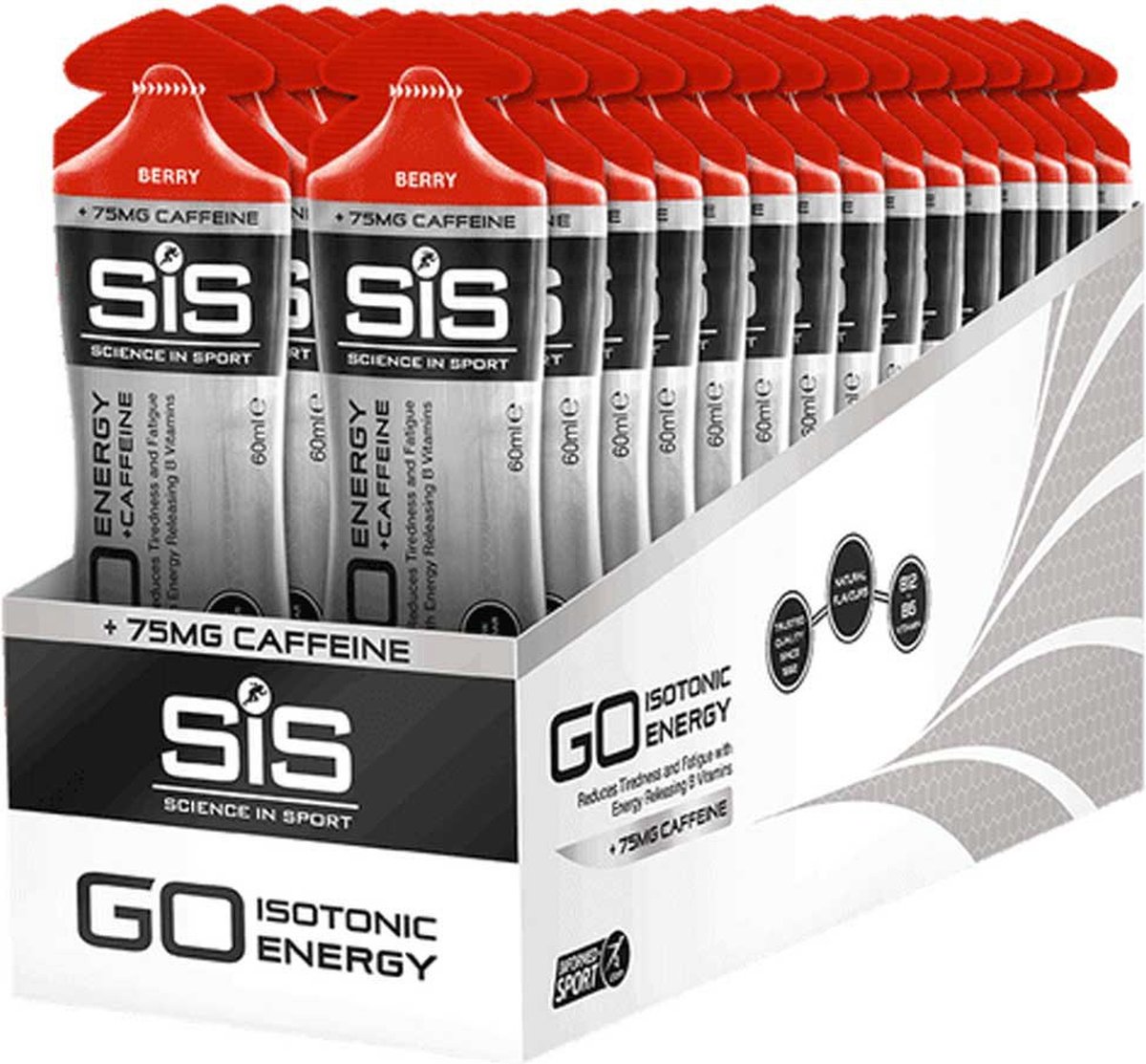 Science in Sport - SiS Go Isotonic Energygel + Caffeine - Energie gel - Isotone Sportgel - Berry Smaak - 30 x 60ml