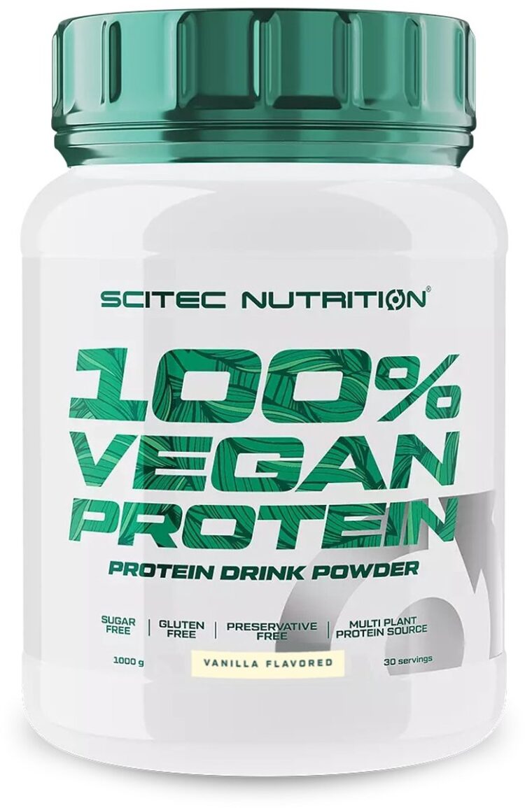 Scitec Nutrition - 100% Vegan Protein (1000 gram - Vanilla) - 30 eiwitshakes - proteine poeder - protein powder - eiwitpoeder - eiwitshakes - proteine shake - glutenvrij - suikervrij