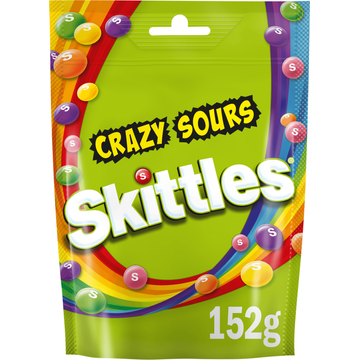 Skittles Crazy sours vegan zure snoepjes 152g bij Jumbo