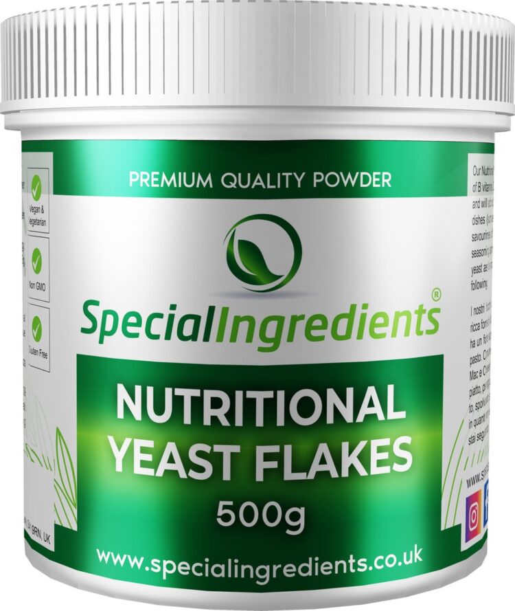 Special Ingredients Voedingsgist Vlokken - 500g - Nutritional Yeast Flakes - Van Nature Hoog in B-Vitaminen - Vegan Kaasalternatief - Rijke Umami Smaak - Moderne Gastronomie - Moleculair Koken - Hersluitbare Pot - Recycled Plastic