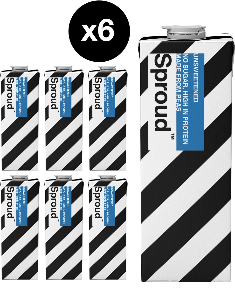 Sproud plantaardige melkvervanger - ongezoet - vegan - glutenvrij - 6x1L
