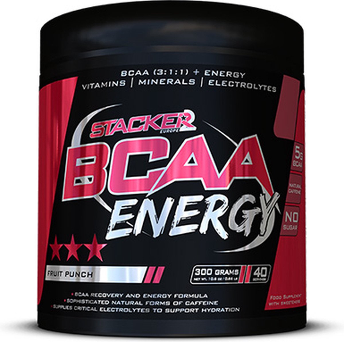 Stacker2 BCAA Energy (300g) Fruit Punch - Aminozuren - BCAA