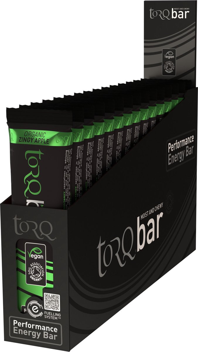 Torq Doos Met Biologische Energierepen Pittige Appel 45g 15 Eenheden Zwart