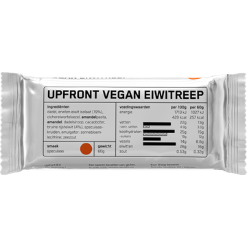 Upfront Vegan Eiwitreep Speculaas 60 g bij Jumbo