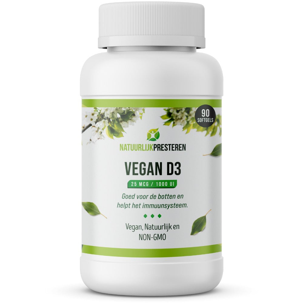 Vegan Vitamine D3– 25 mcg Cholecalciferol uit algen – 100 vegan capsules