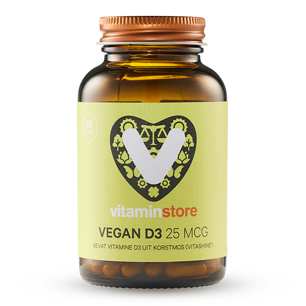 Vitaminstore - Vegan D3 25 mcg (vegan vitamine D 1000 IE) - 60 vegicaps - Vitaminstore