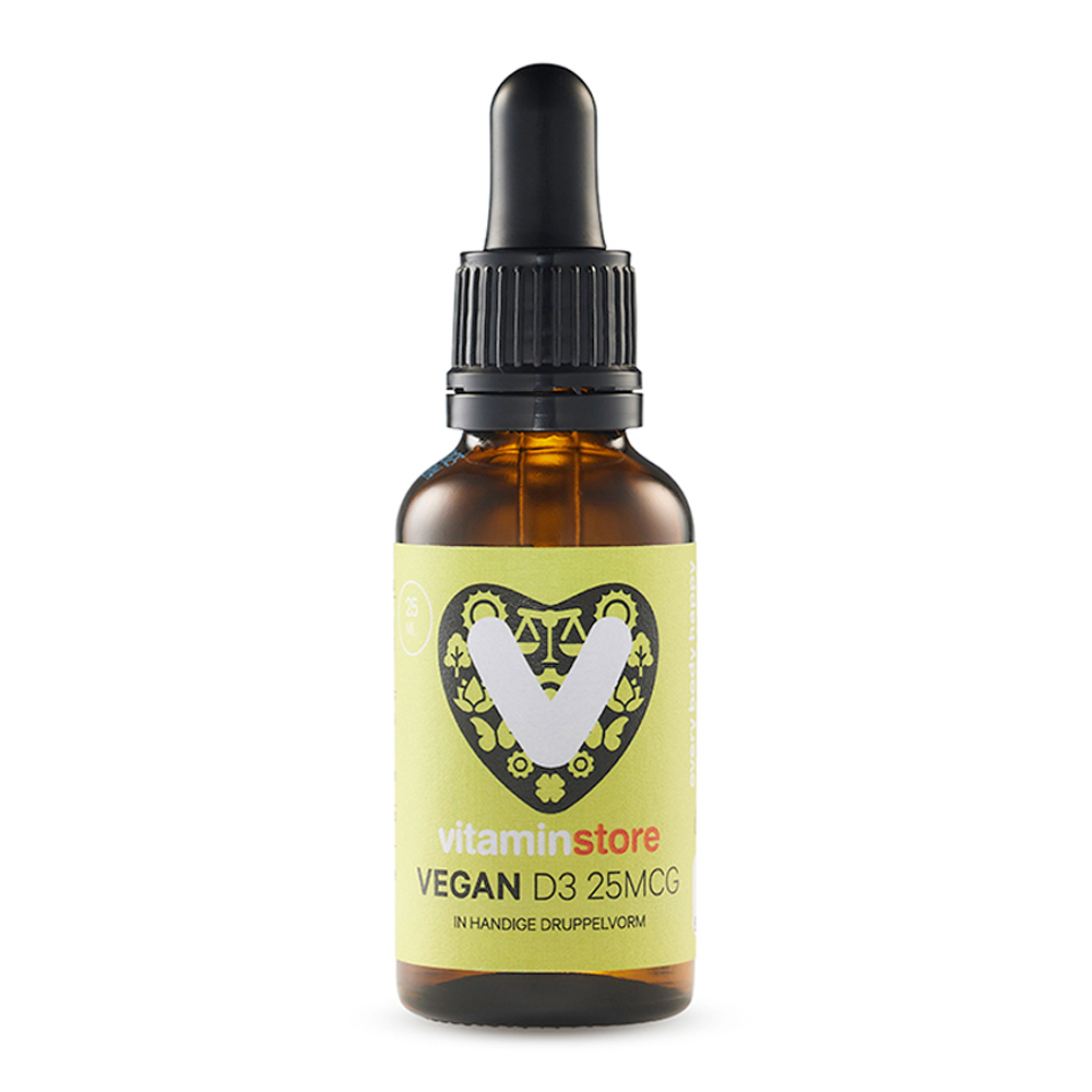 Vitaminstore - Vegan D3 vloeibaar 25mcg - 25 ml - Vitaminstore