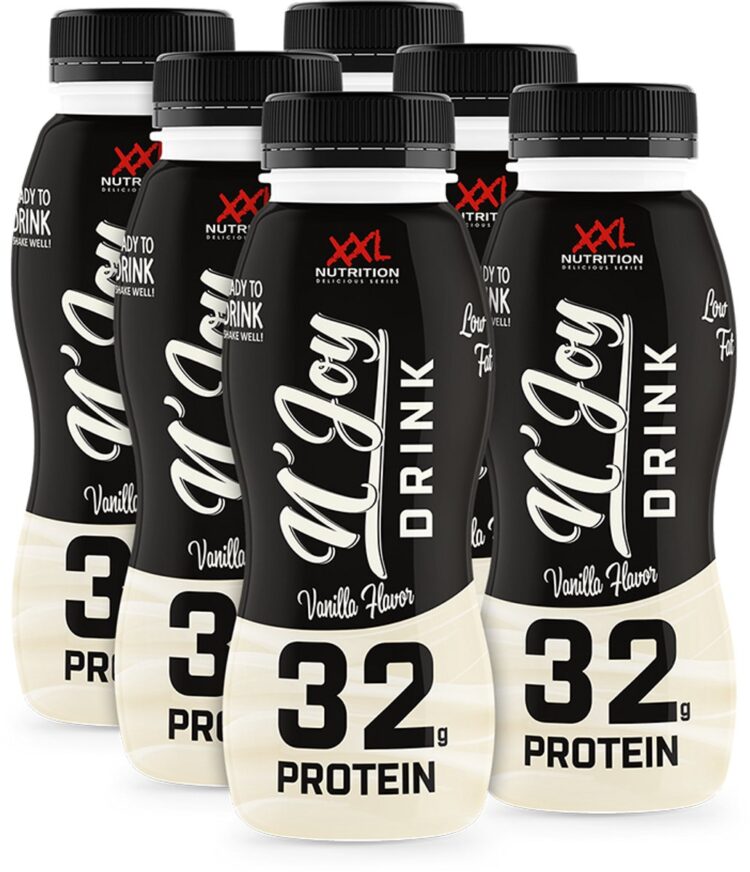 XXL Nutrition - N'Joy Protein Drink - Kant en Klare Eiwitshake, Proteďne Supplement - 80% Caseďne & 20% Whey - Diverse Smaken - Vanille - 6 Pack