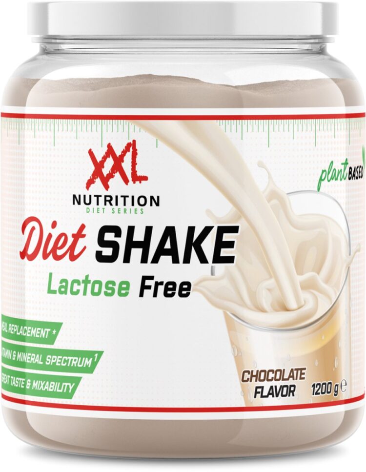 XXL Nutrition - Vegan Diet Shake - Tot 24,6 Gram Eiwit - Maaltijdshake, Eiwitshake, Maaltijdvervanger, Afvallen - Whey Protein Shake Incl. Vitamines & Mineralen - Chocolade - 1200 Gram (20 shakes)