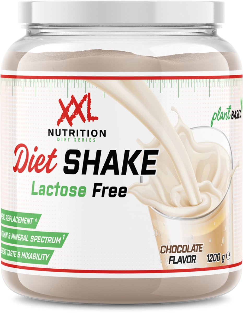 XXL Nutrition - Vegan Diet Shake - Tot 24,6 Gram Eiwit - Maaltijdshake, Eiwitshake, Maaltijdvervanger, Afvallen - Whey Protein Shake Incl. Vitamines & Mineralen - Chocolade - 1200 Gram (20 shakes)