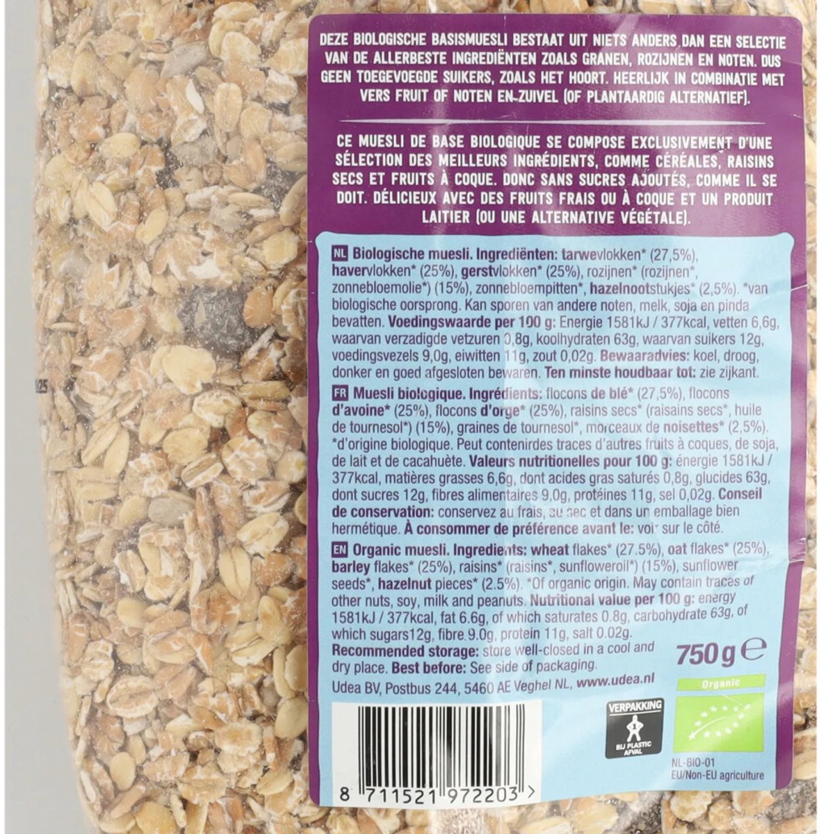 Your Organic Nature Muesli Basis - 750 gr