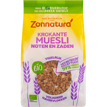 Zonnatura Bio Krokante Muesli Noten en Zaden 375 g bij Jumbo