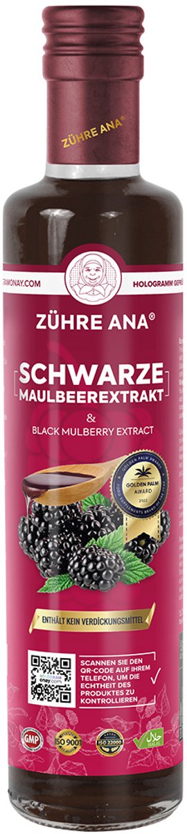 Zühre Ana Zwarte Moerbei-Extract Siroop - Krachtige Smoothieformule met Vitamine A, B, C, E en K - Speciaal ontwikkeld voor uw Thuiskeuken en Tafels - 1 Fles, 670 Gr-karadut ozu-karadut surubu
