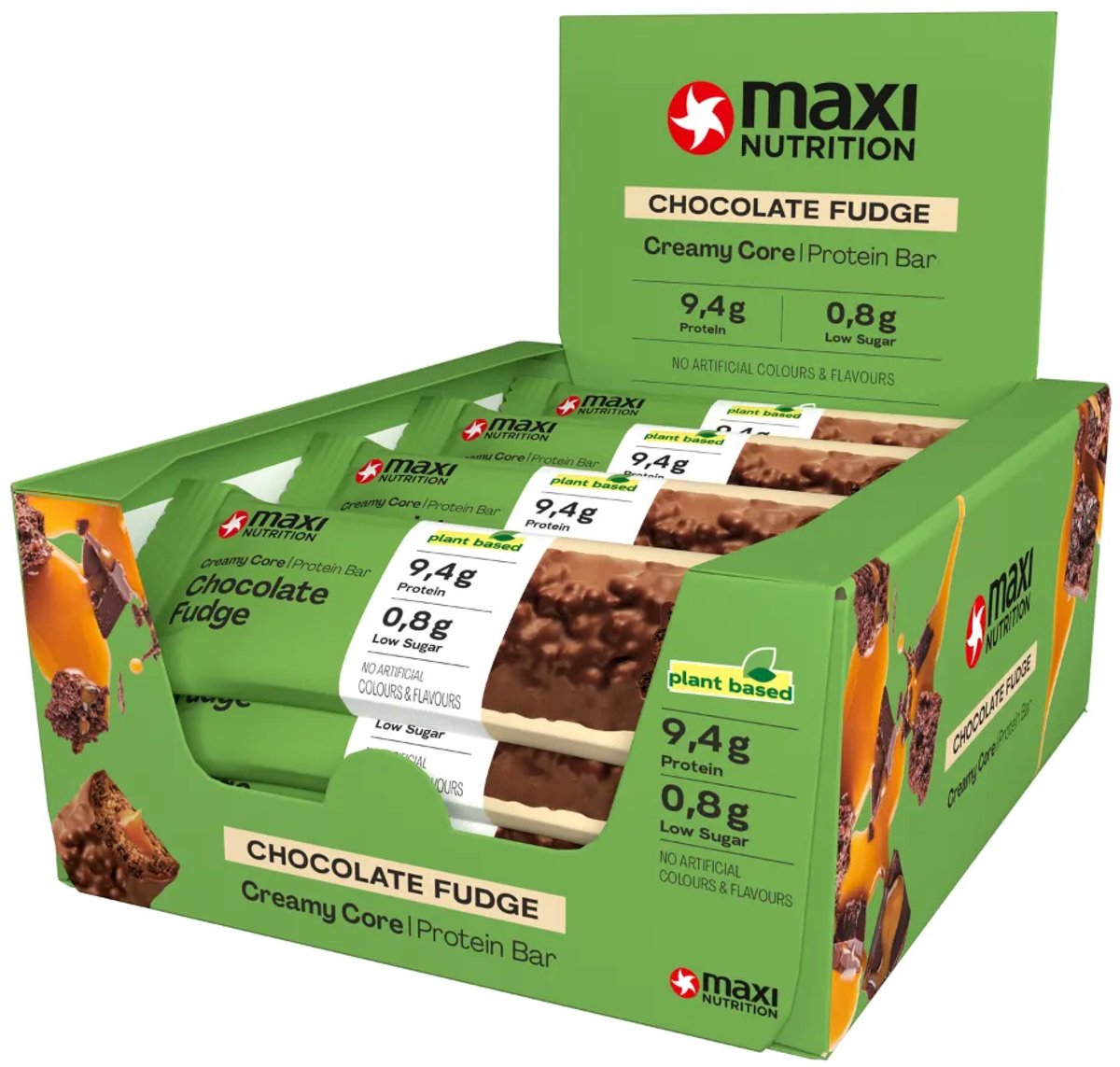 12x Maxi Nutrition Creamy Core Bar (Vegan) Chocolate Fudge (45 gr)