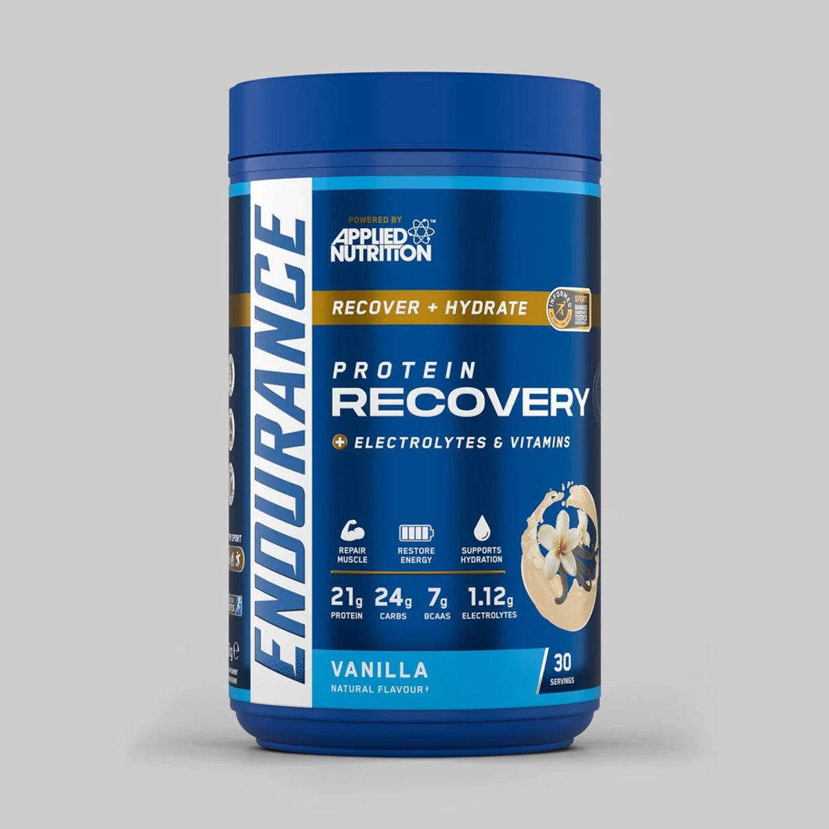 Applied Nutrition Velocity Fuel Recovery - 21g Plantaardig Eiwit + 24g Koolhydraten & 1500mg Elektrolyten - Post-Workout Poeder 1500 g - Hydratatie - Vanilla smaak