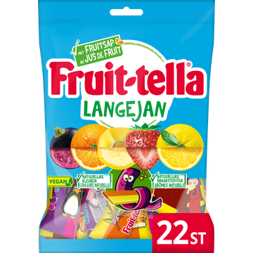 Fruittella Lange Jan Vegan Uitdeelzak 22 stuks bij Jumbo