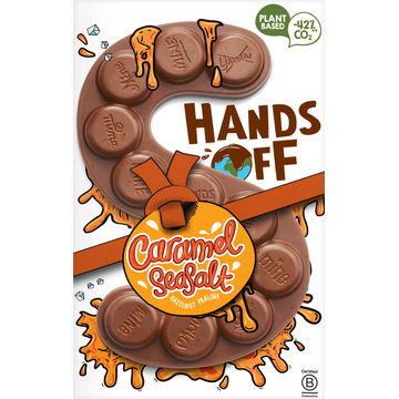 Hands Off Caramel Seasalt Hazelnut Praline 120 g bij Jumbo