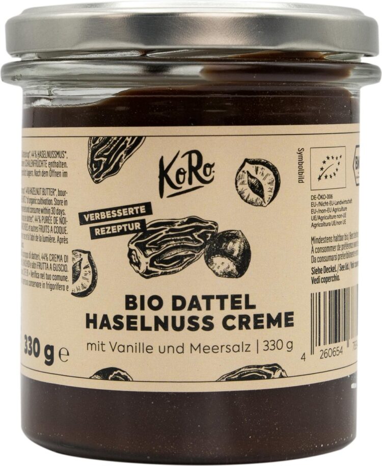 KoRo Bio dadel hazelnootpasta - veganistische notencreme - 330 g